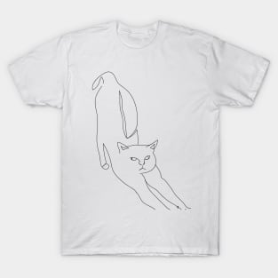Lineart cat stretching T-Shirt